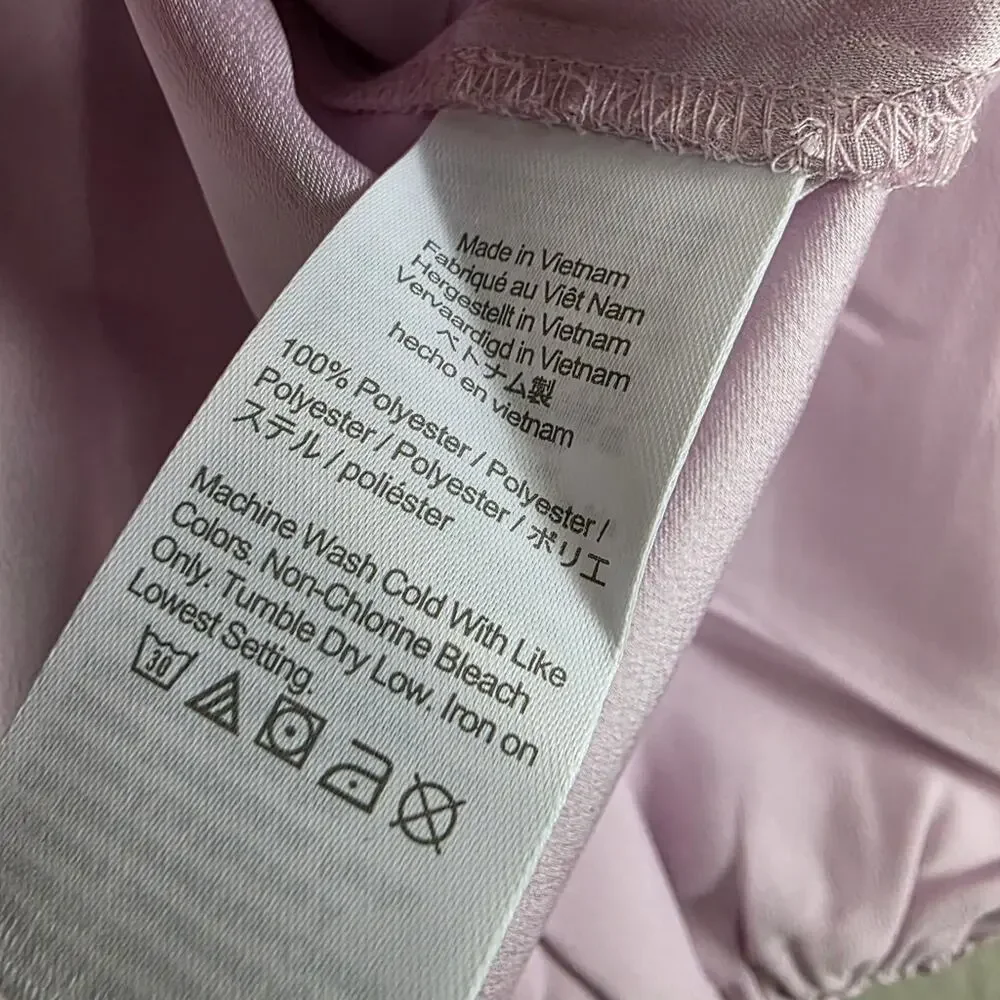 J. Crew Lavender Puff Sleeve Satin Back Crepe Blouse Top Petite Medium NWT
